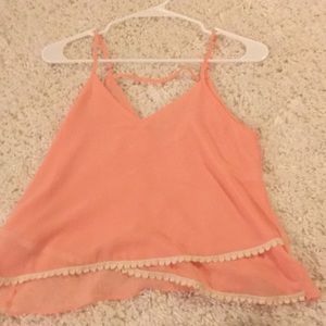 Pink cropped tank top